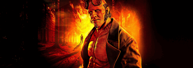 پوستر فیلم پسر جهنمی: مرد کج با طراحی تاریک و مرموز