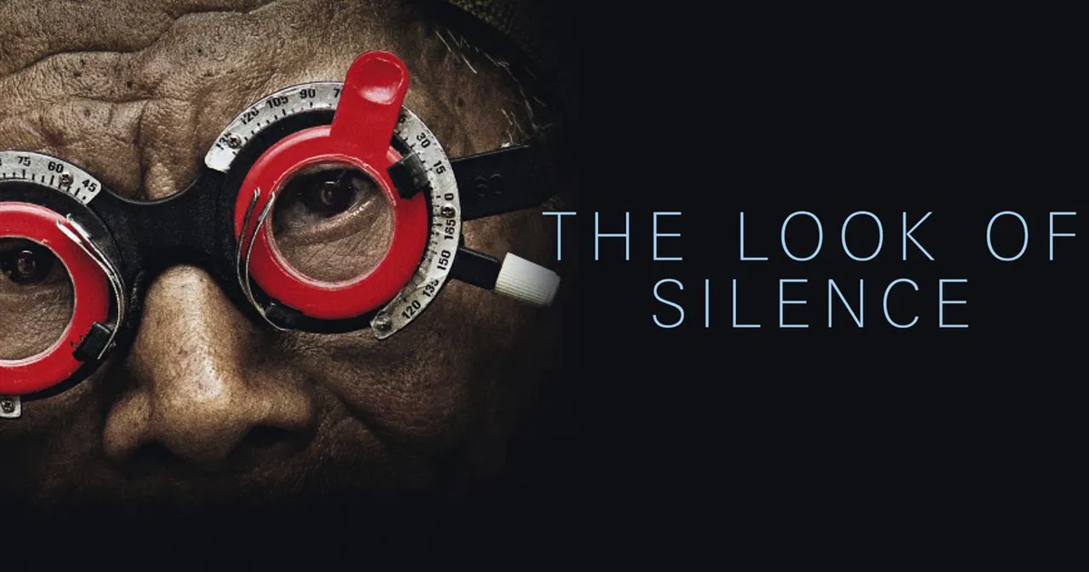"پوستر مستند The Look of Silence که به بررسی پیامدهای کشتارهای دسته‌جمعی در اندونزی از دیدگاه بازماندگان می‌پردازد